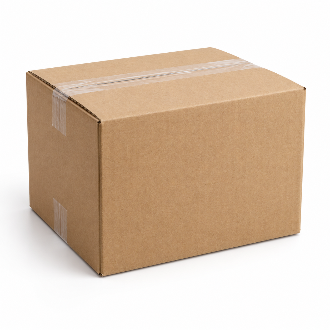 Illustration of a sealed cardboard shipping box